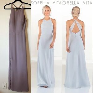 Sorella 9234 Vita High-Halter Neck Sheath Bridesmaid Dress in Dusty Lavender 10